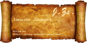 Janczer Zsanett névjegykártya